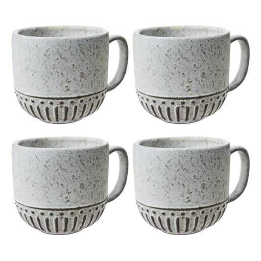 ANTONIA Kopp, Grå/elfenben 4-pack Ø9 cm