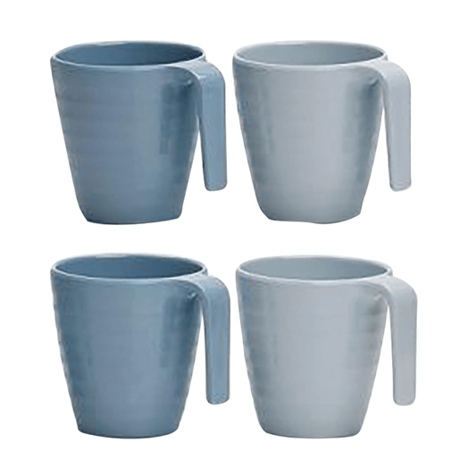 Melaminmuggar Shades of blue. 4-pack.
