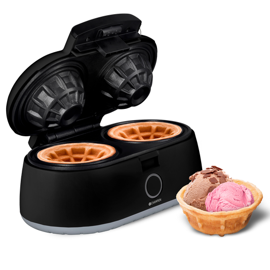 Våffelskålsjärn Dubbelt 1000W VS220 Svart